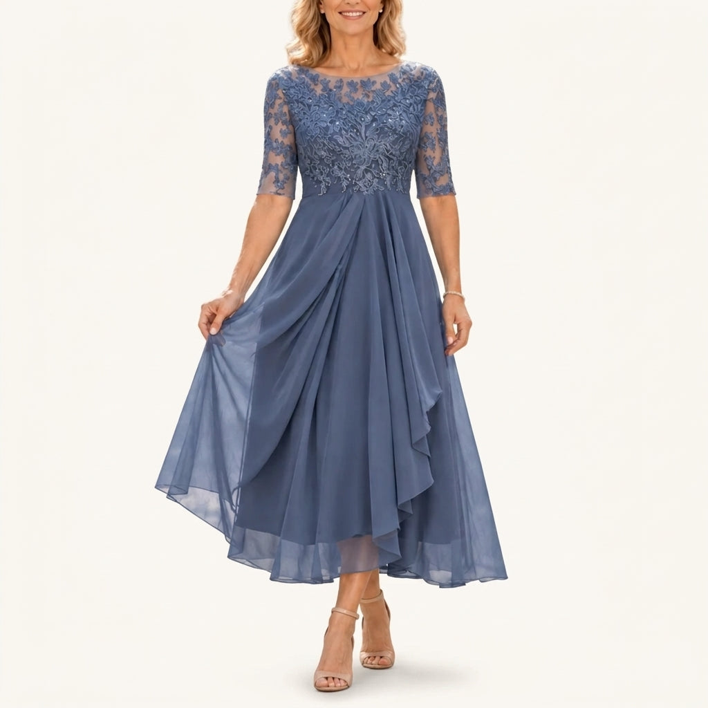 Vestido Avi – Midi de encaje con falda en capas