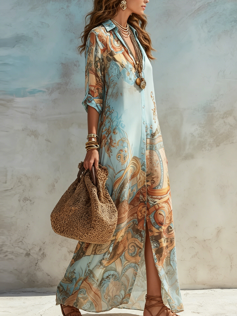 Vestido Bianca – Largo floral barroco
