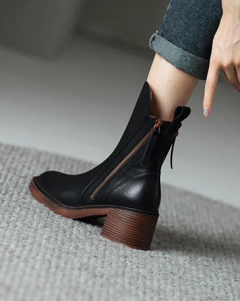 Botas de cuero – Tacón cuadrado