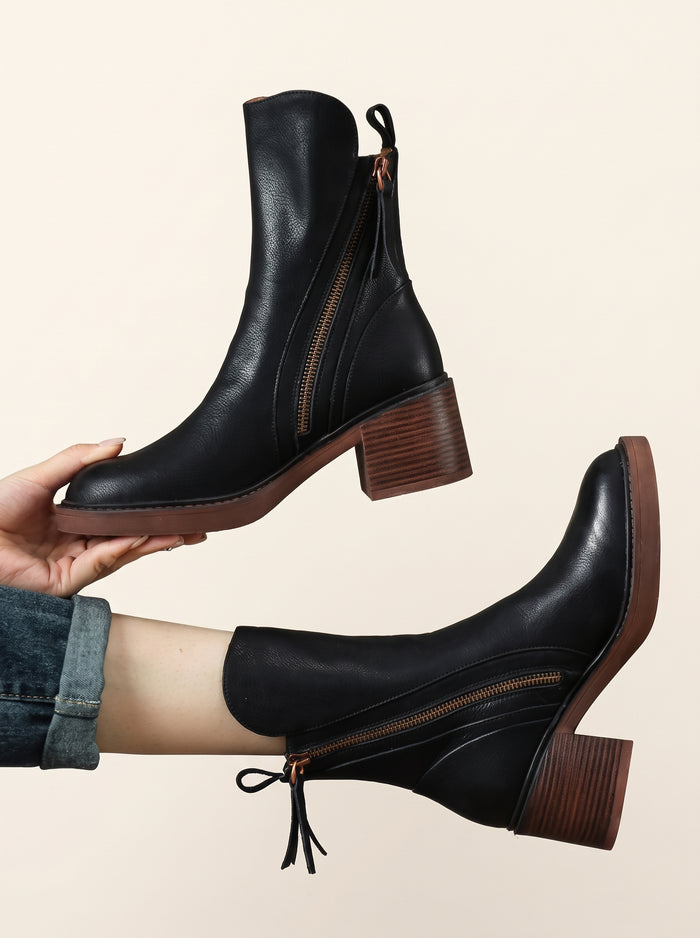 Botas de cuero – Tacón cuadrado