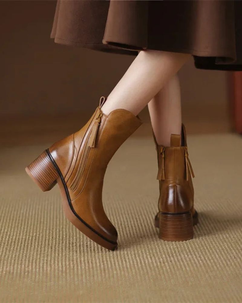 Botas de cuero – Tacón cuadrado