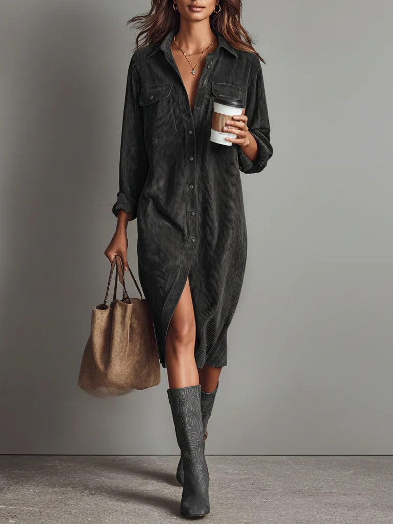 Vestido Rosaria – Midi amplio con dobles bolsillos