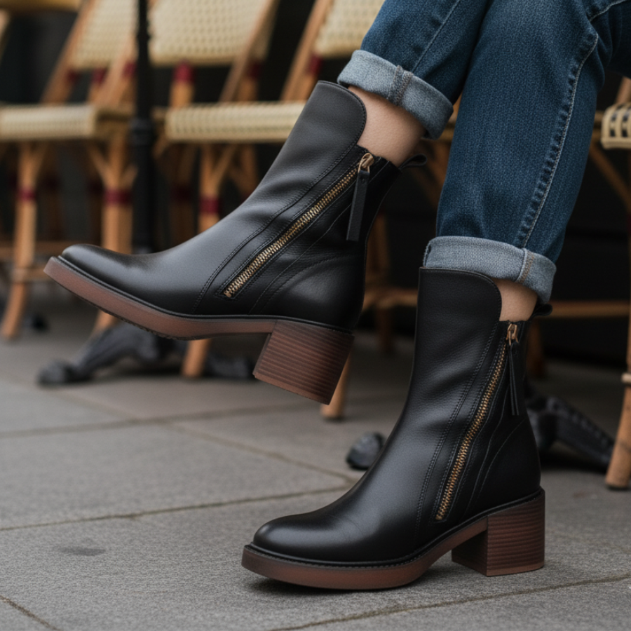 Botas de cuero – Tacón cuadrado