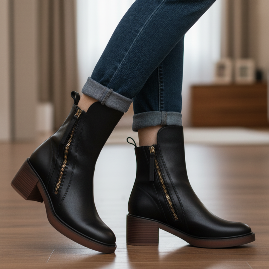 Botas de cuero – Tacón cuadrado