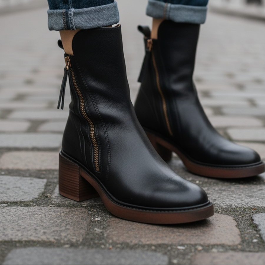 Botas de cuero – Tacón cuadrado