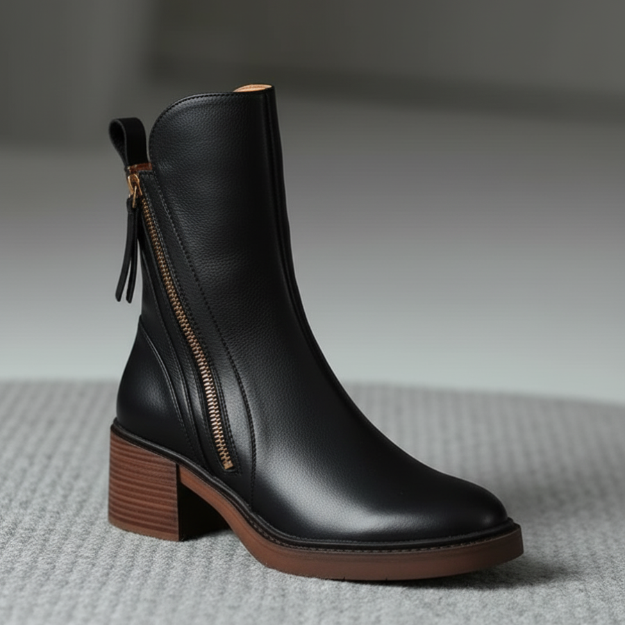 Botas de cuero – Tacón cuadrado