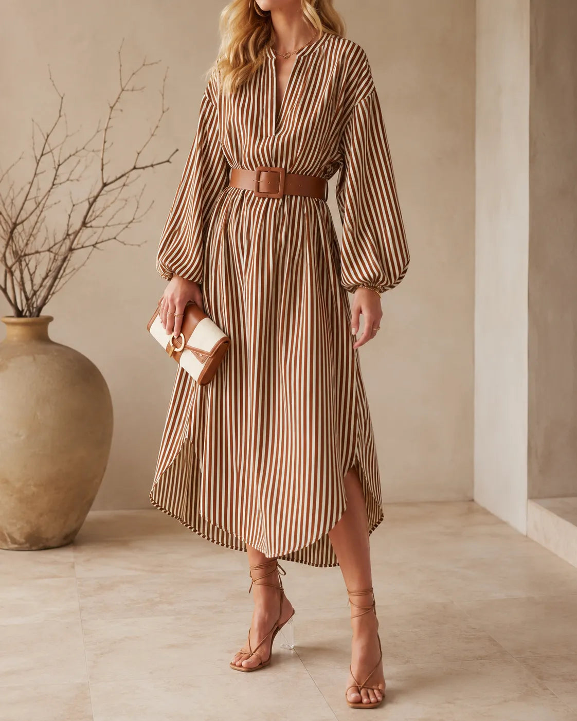 Vestido Nora – Rayas con cinturón