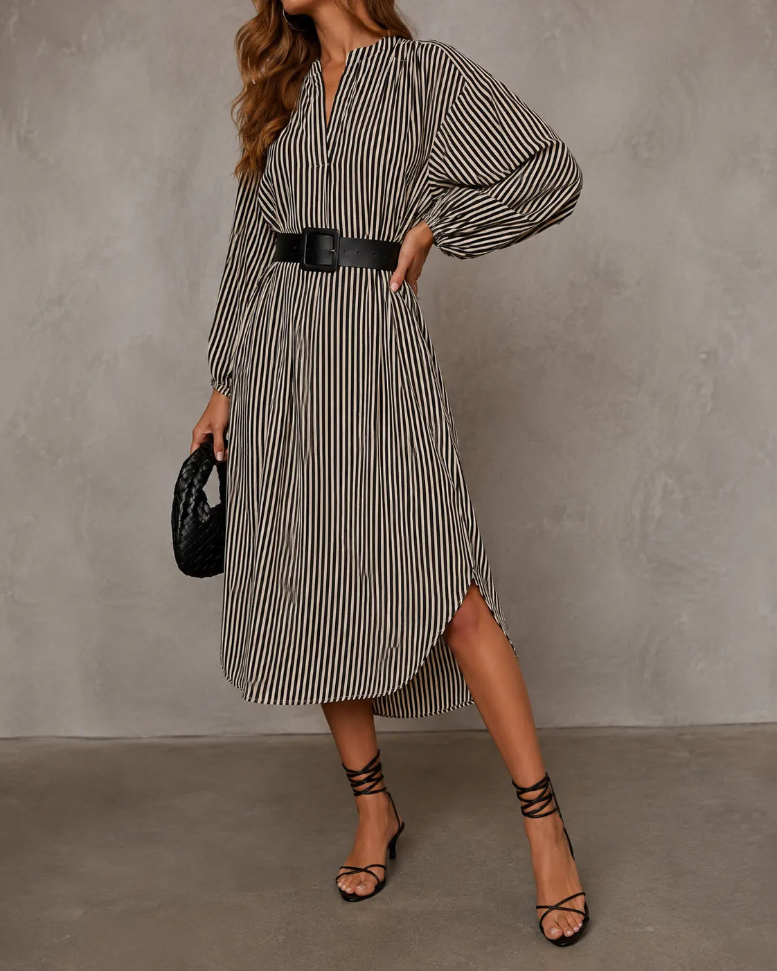 Vestido Nora – Rayas con cinturón