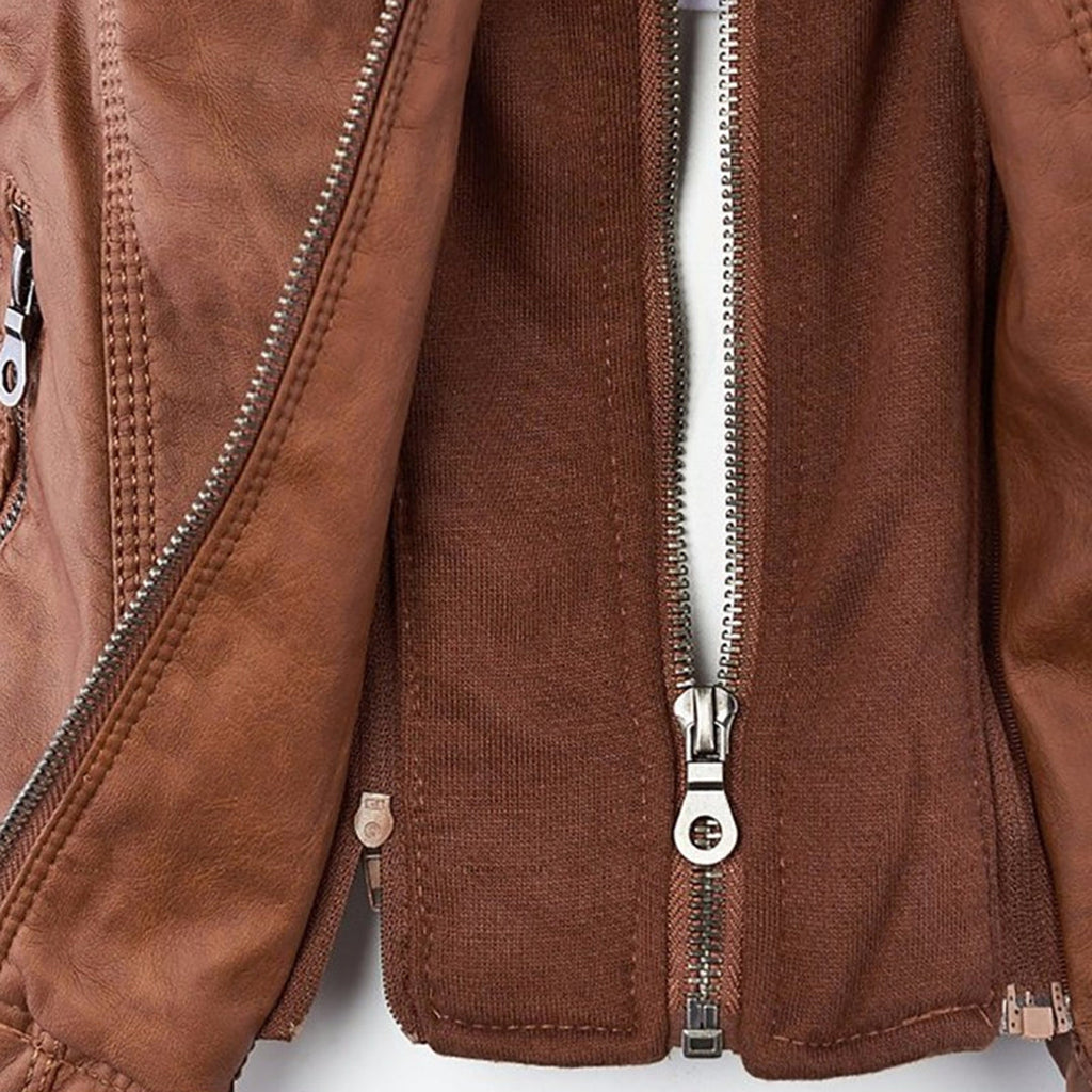 Chaqueta Flavia – Piel elegante marrón claro