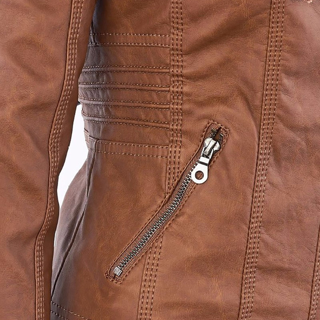 Chaqueta Flavia – Piel elegante marrón claro