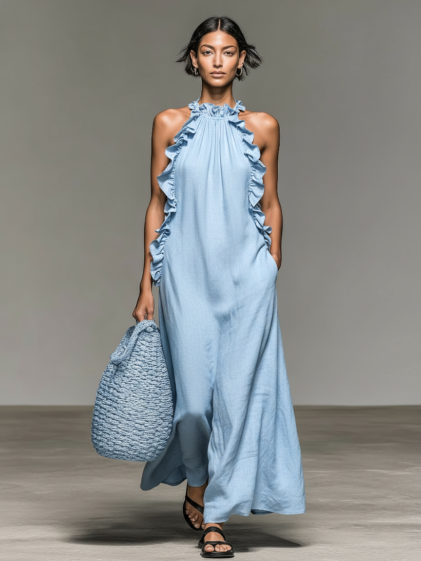 Vestido Lucía Luna – Largo con bolsillos