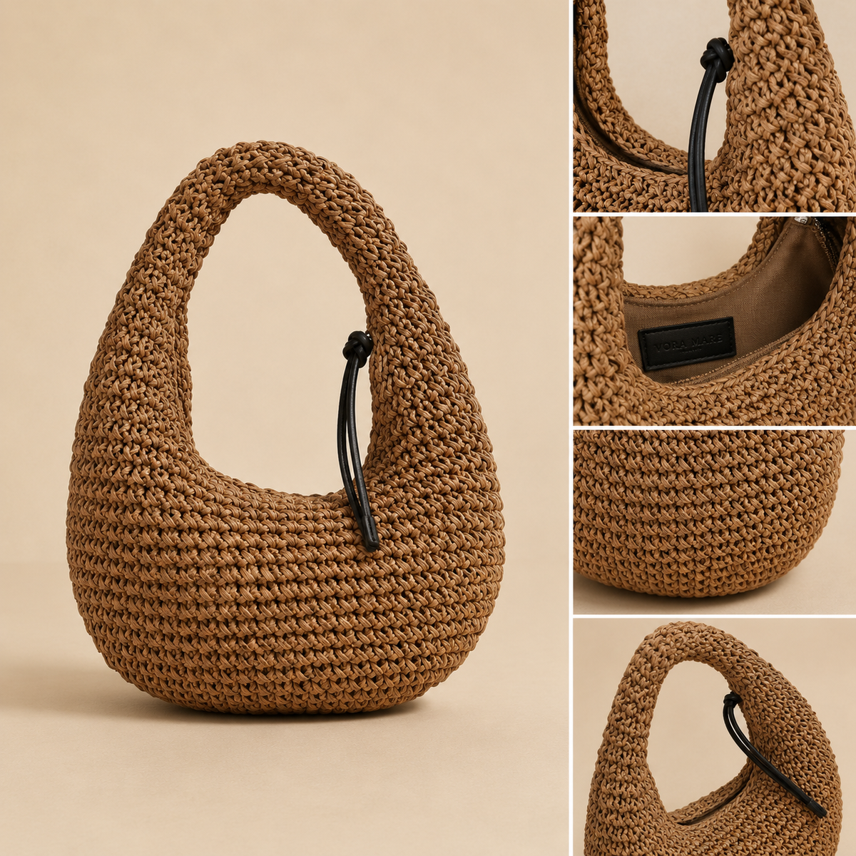 Bolso Bous – Efecto rafia marrón