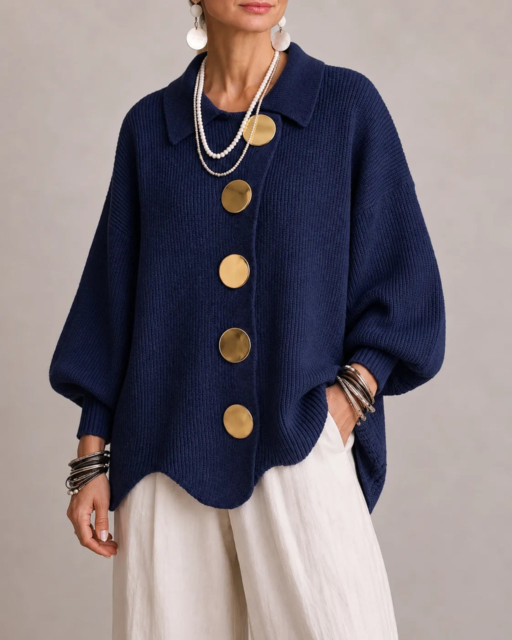 Cárdigan Lana – Oversize con botones