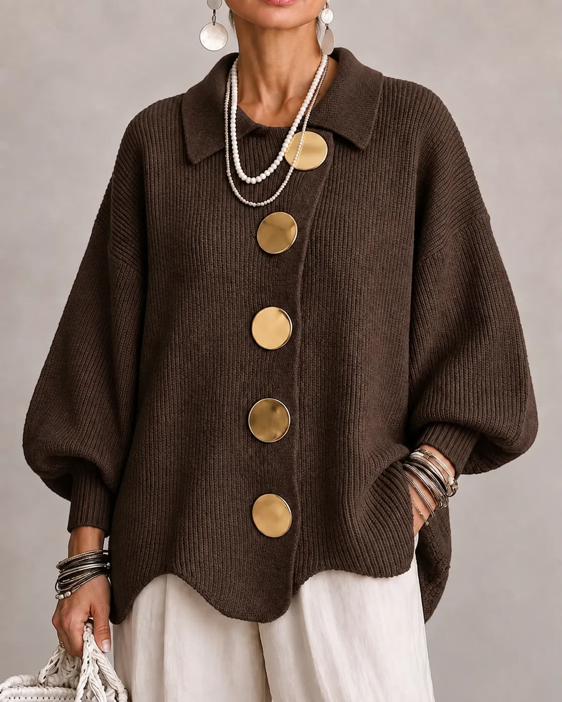 Cárdigan Lana – Oversize con botones