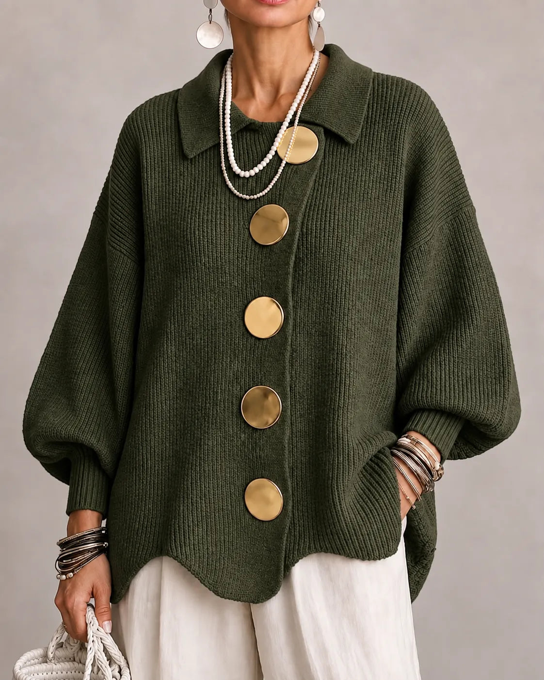 Cárdigan Lana – Oversize con botones