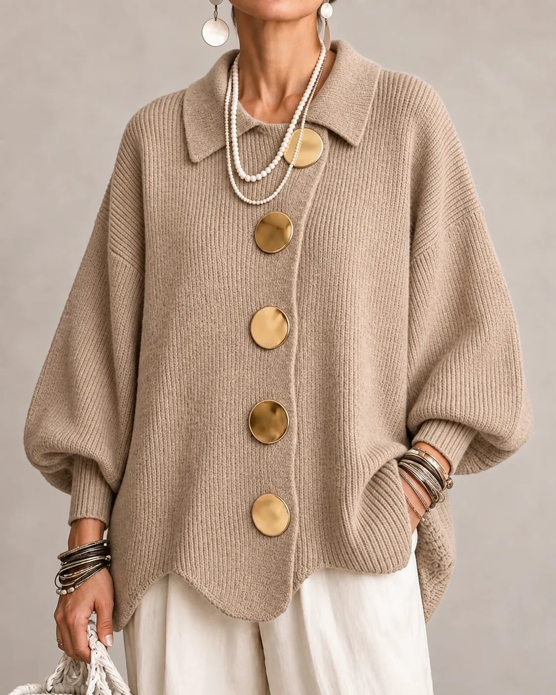 Cárdigan Lana – Oversize con botones