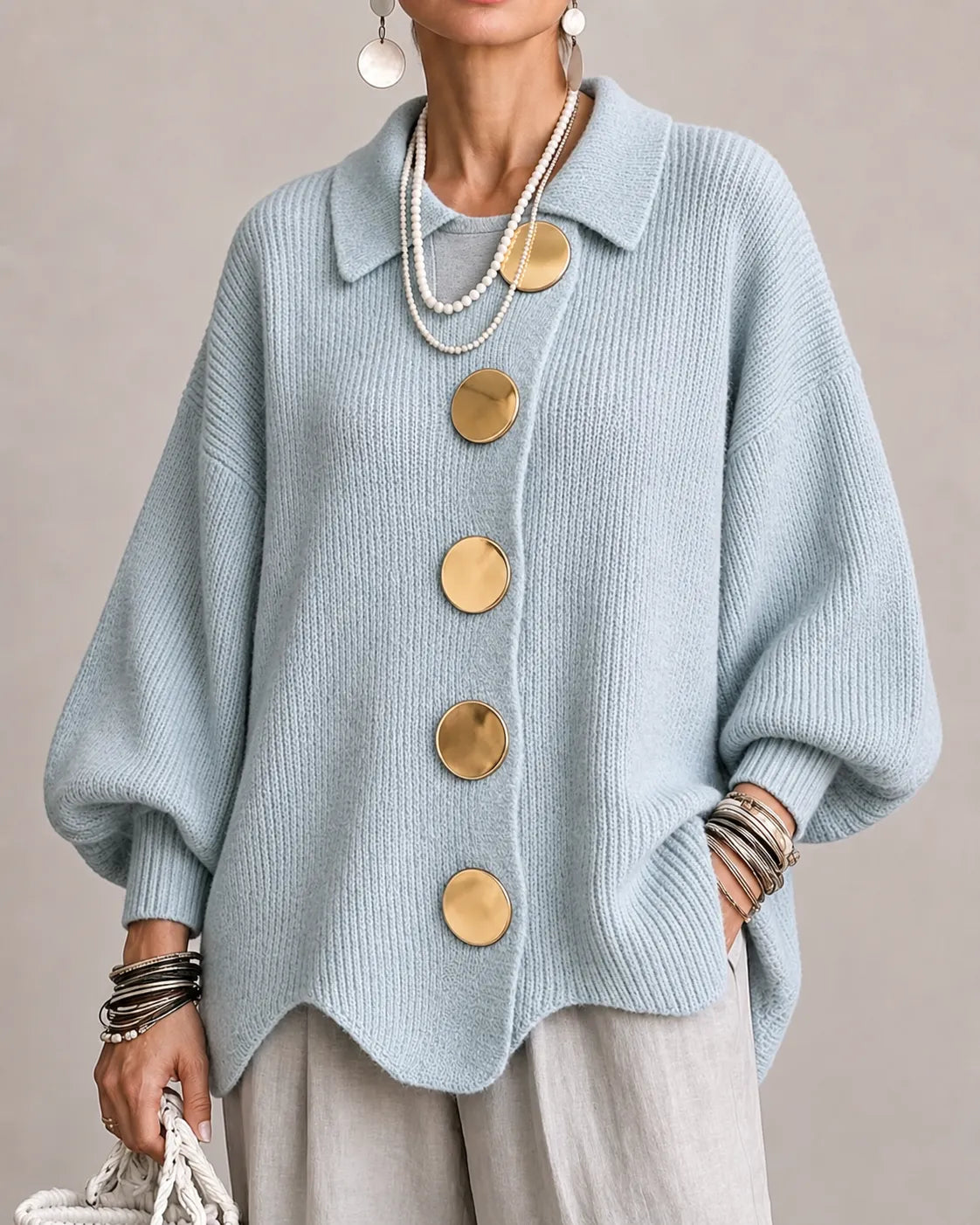 Cárdigan Lana – Oversize con botones