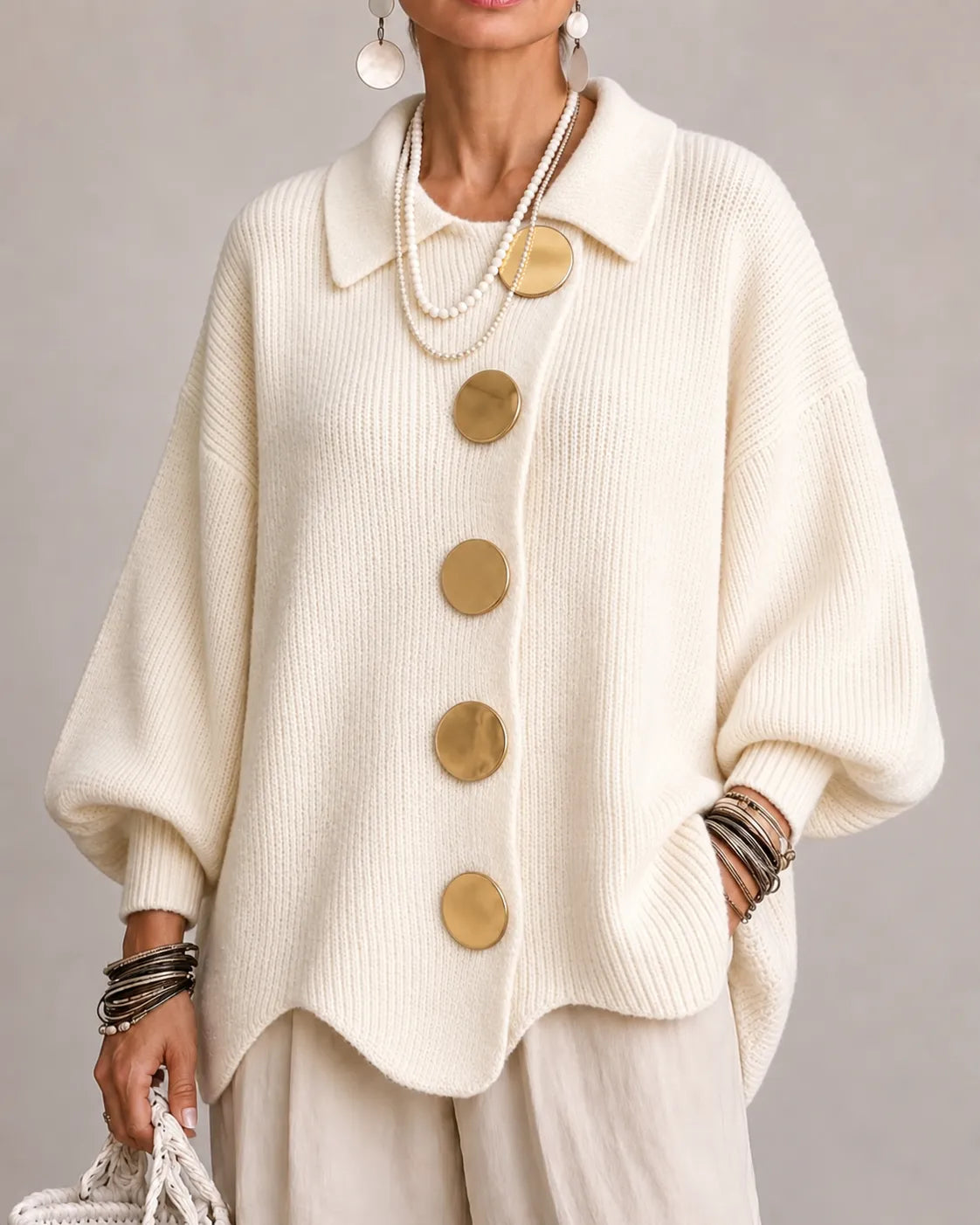 Cárdigan Lana – Oversize con botones