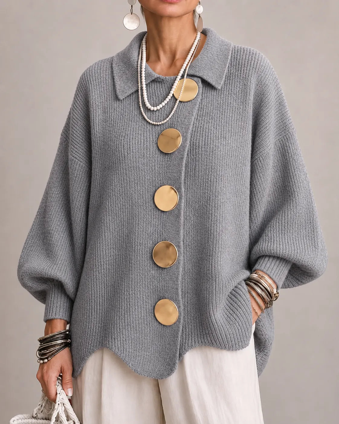Cárdigan Lana – Oversize con botones