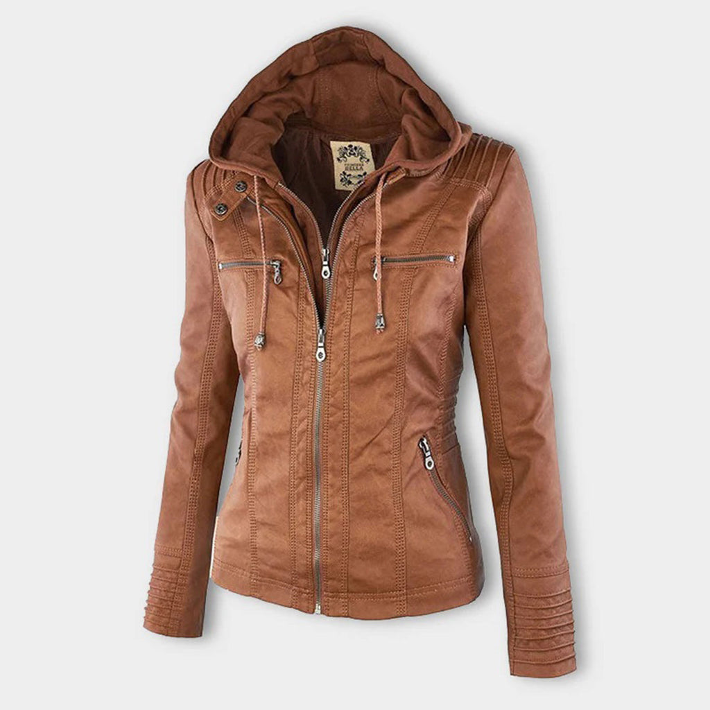 Chaqueta Flavia – Piel elegante marrón claro