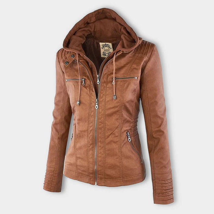 Chaqueta Flavia – Piel elegante marrón claro