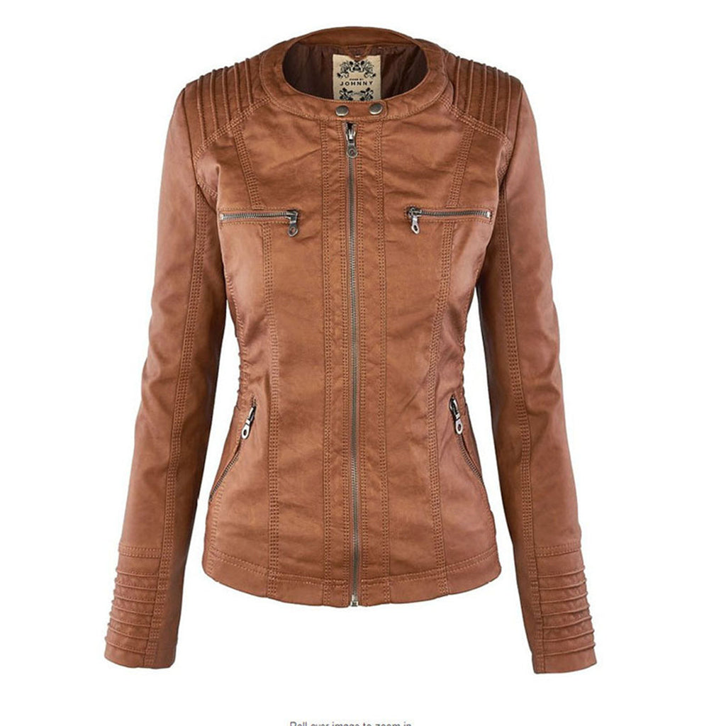 Chaqueta Flavia – Piel elegante marrón claro