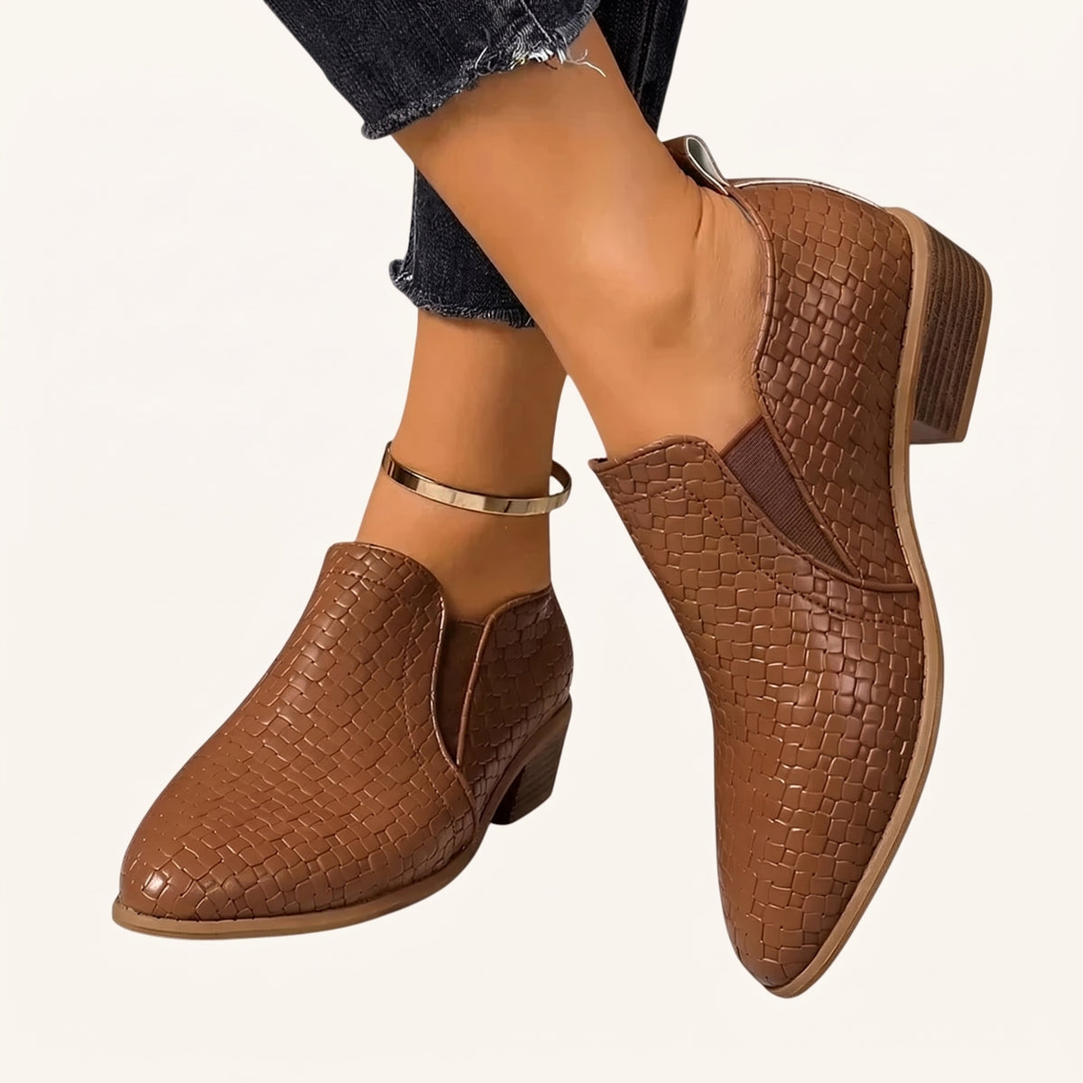 Botines Noemi – Trenzados con tacón ancho