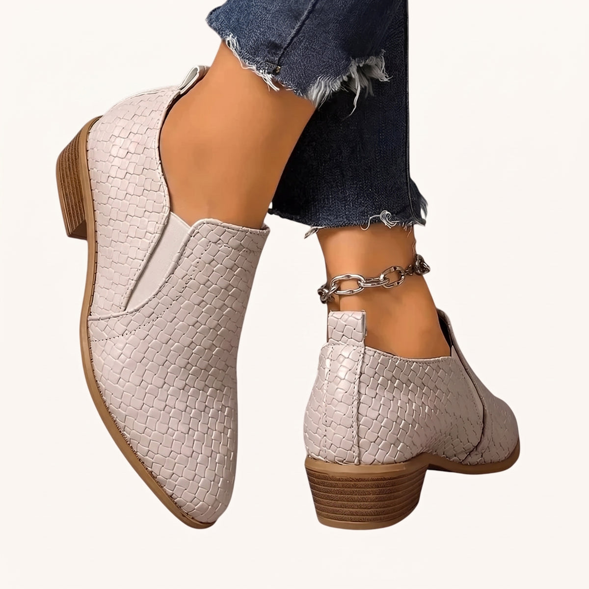 Botines Noemi – Trenzados con tacón ancho
