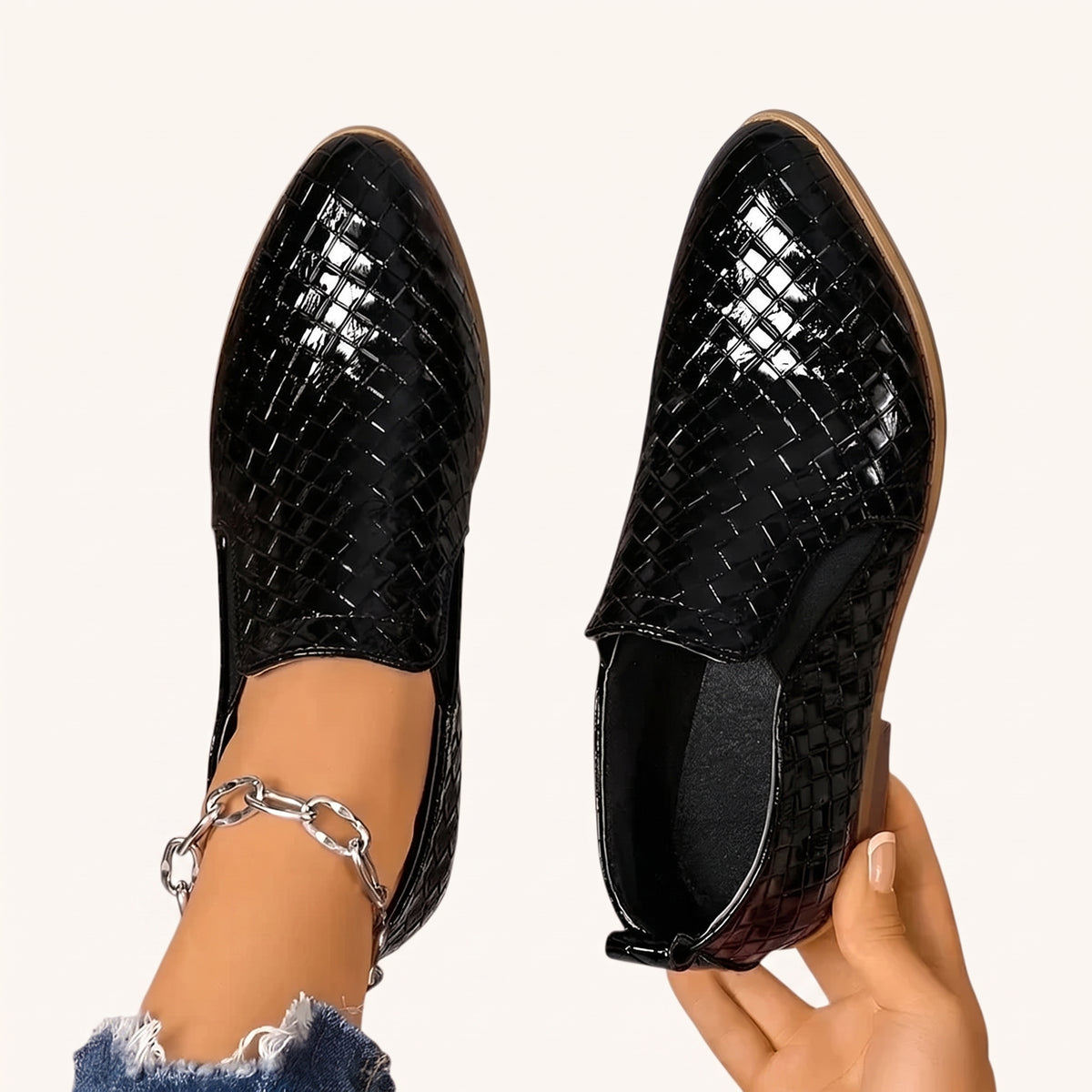 Botines Noemi – Trenzados con tacón ancho
