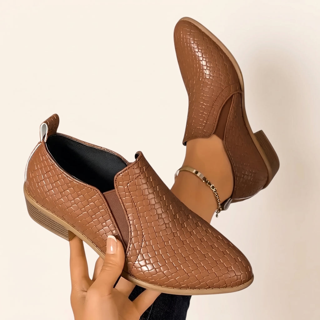 Botines Noemi – Trenzados con tacón ancho