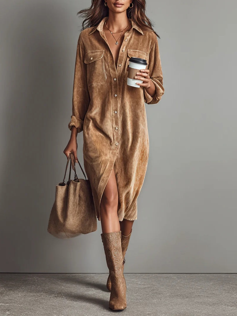 Vestido Rosaria – Midi amplio con dobles bolsillos