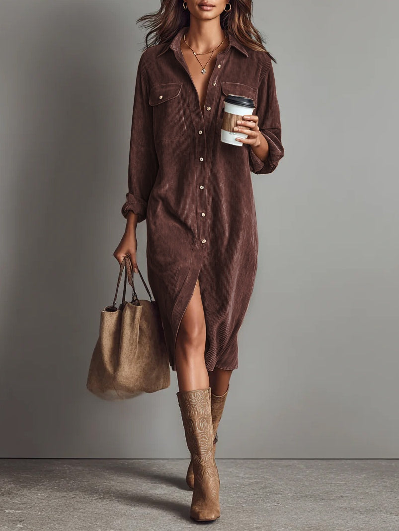Vestido Rosaria – Midi amplio con dobles bolsillos