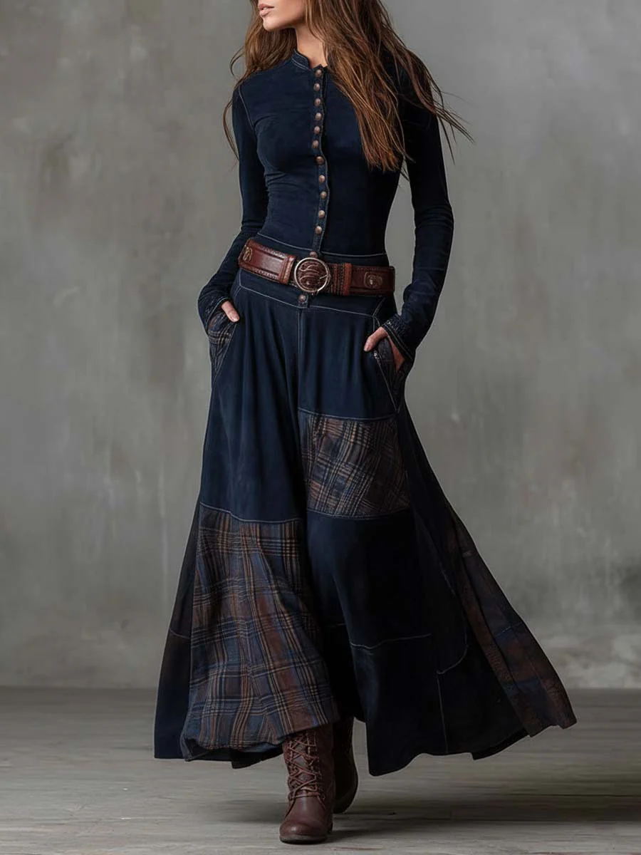Vestido Livia – Maxi de ante con cinturón