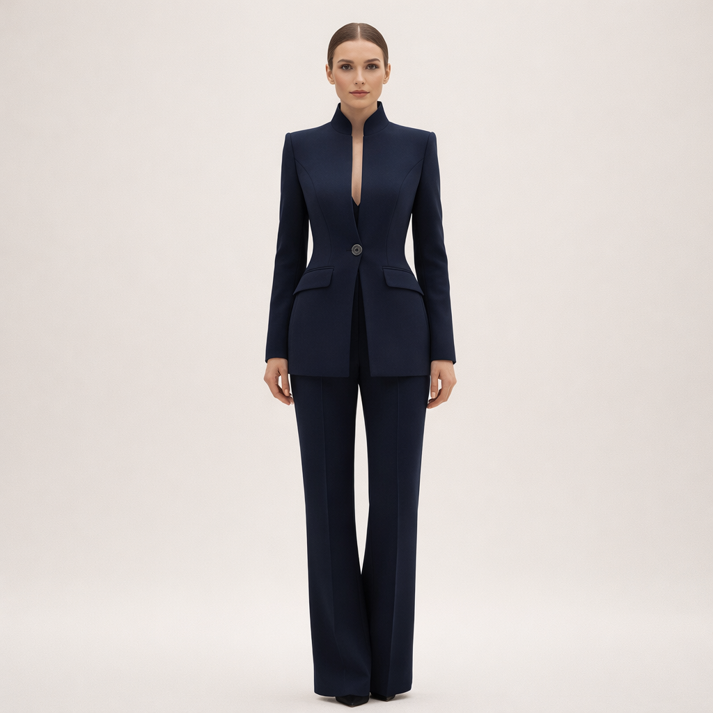 Conjunto Vessalia – Traje sastre con pantalón ancho
