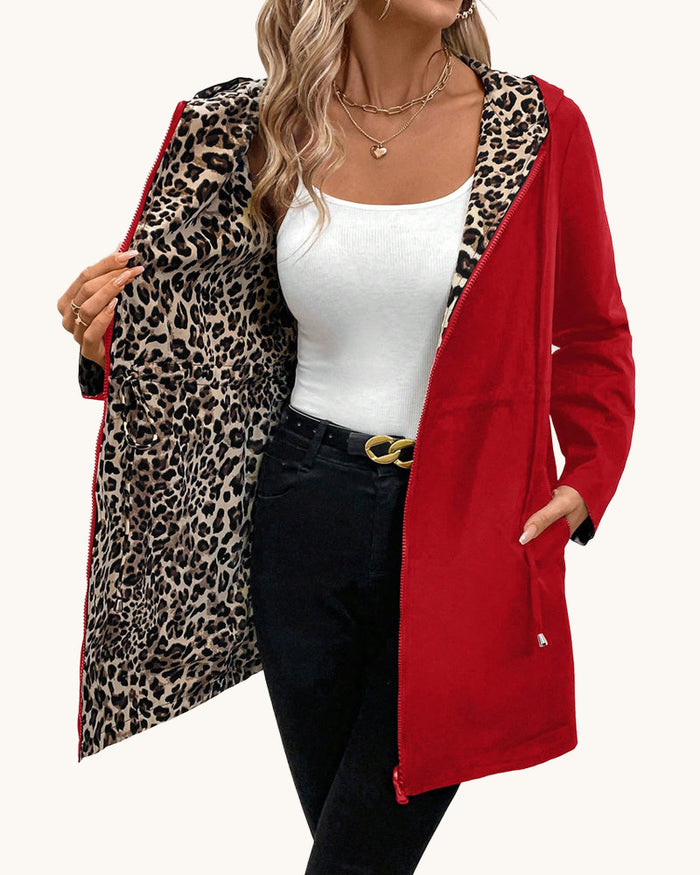 Abrigo Reversible – Leopardo con capucha