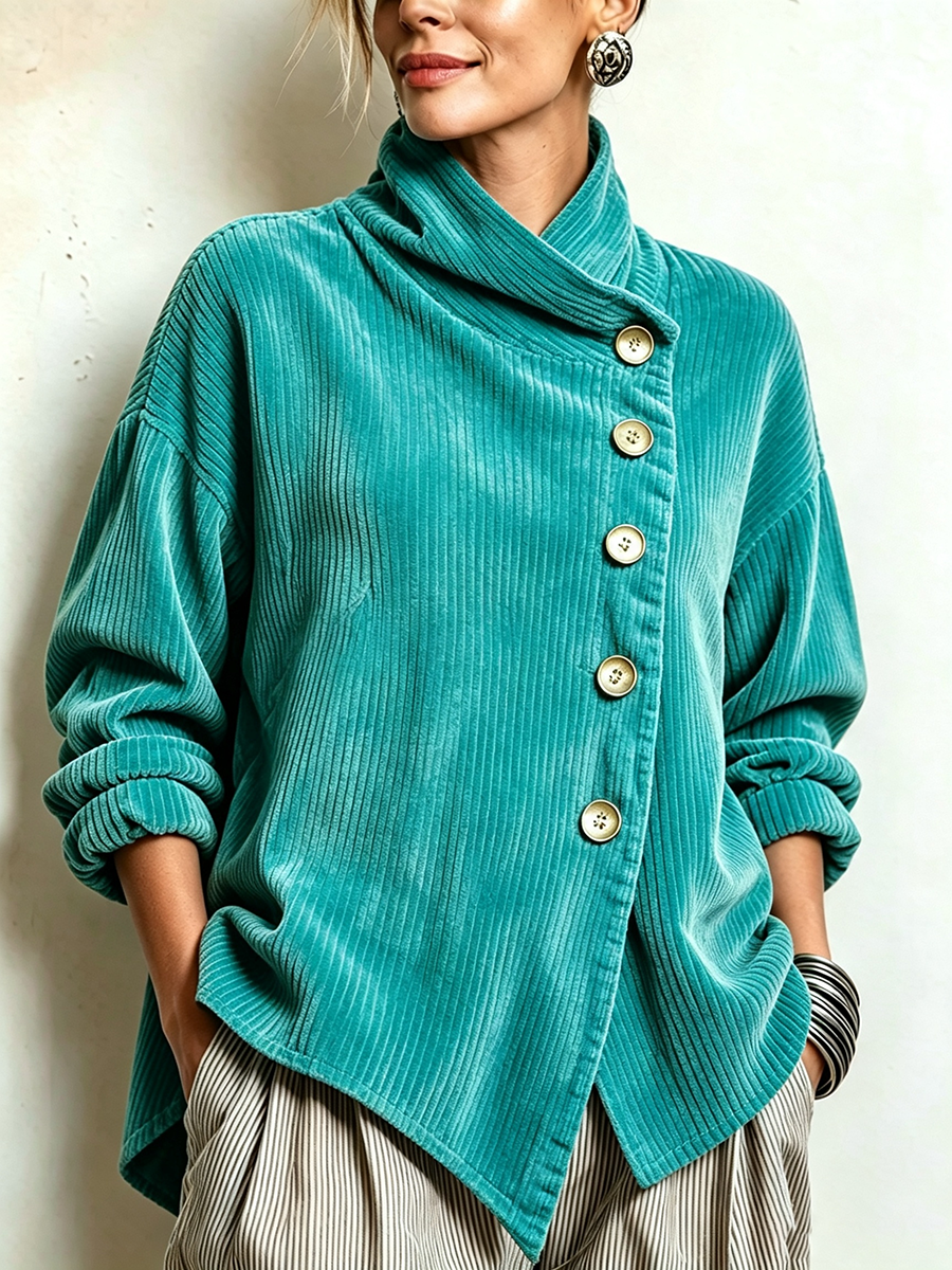 Top Silvia – De pana con cuello alto
