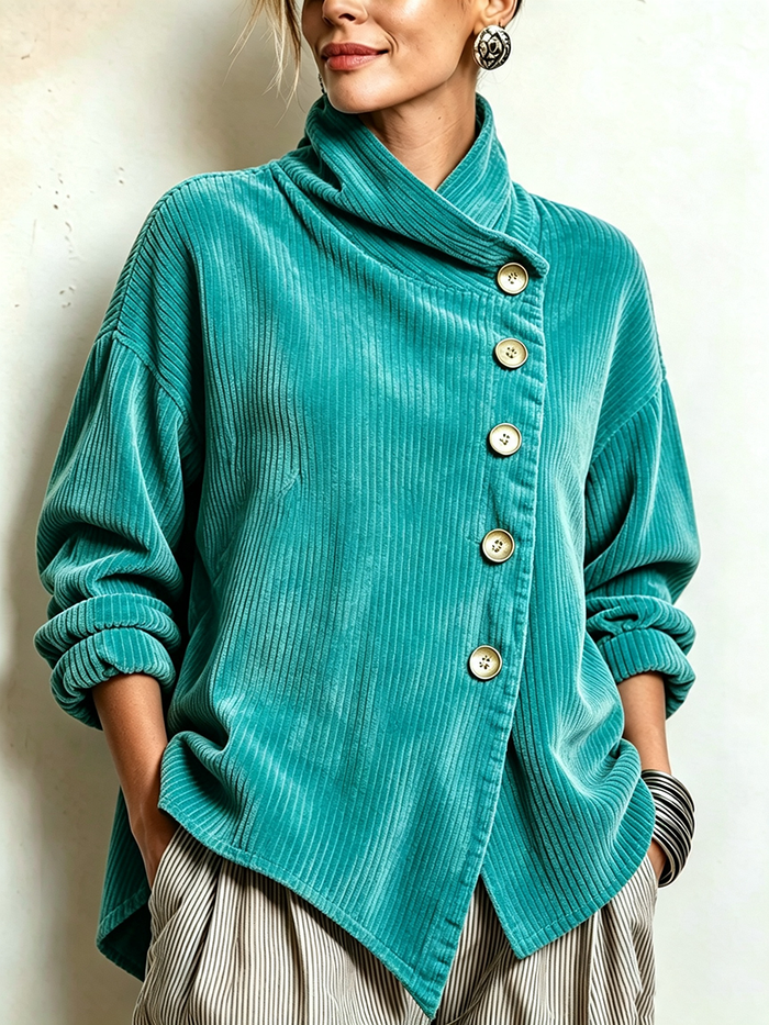 Top Silvia – De pana con cuello alto