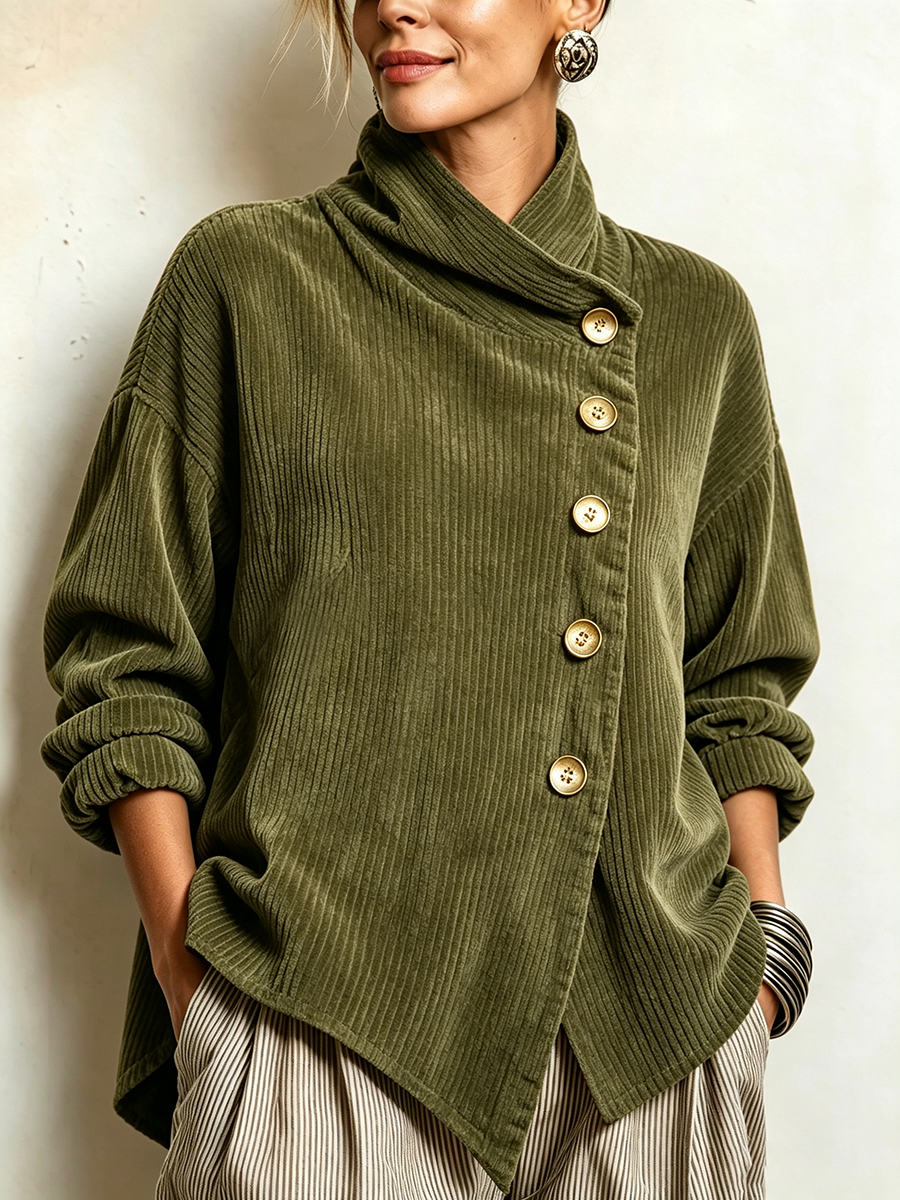 Top Silvia – De pana con cuello alto