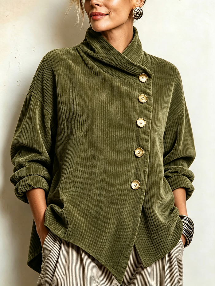 Top Silvia – De pana con cuello alto