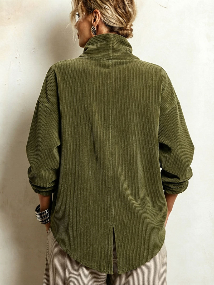 Top Silvia – De pana con cuello alto