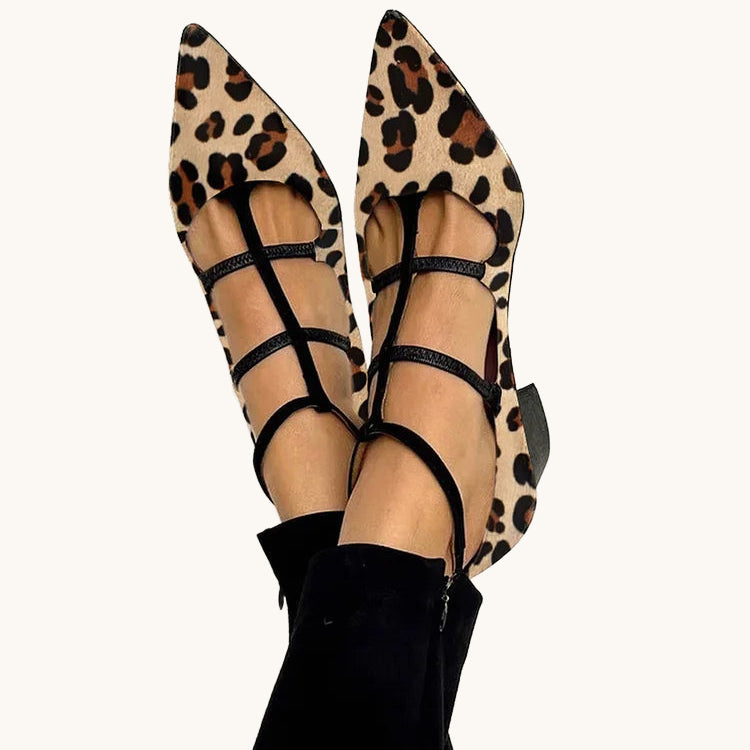 Zapatos Franca – Tacón con tira leopardo