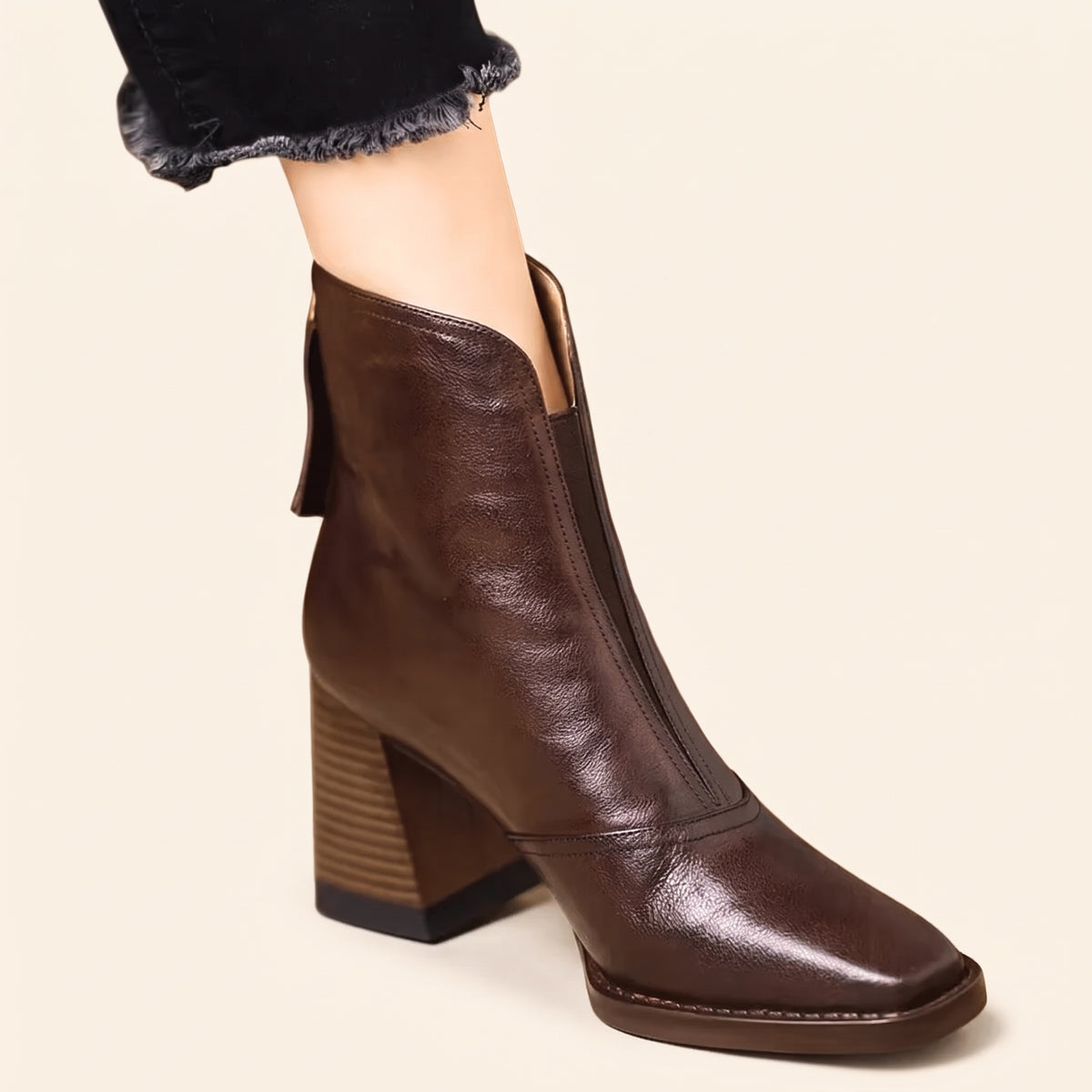 Botines Norina – Tacón medio de piel