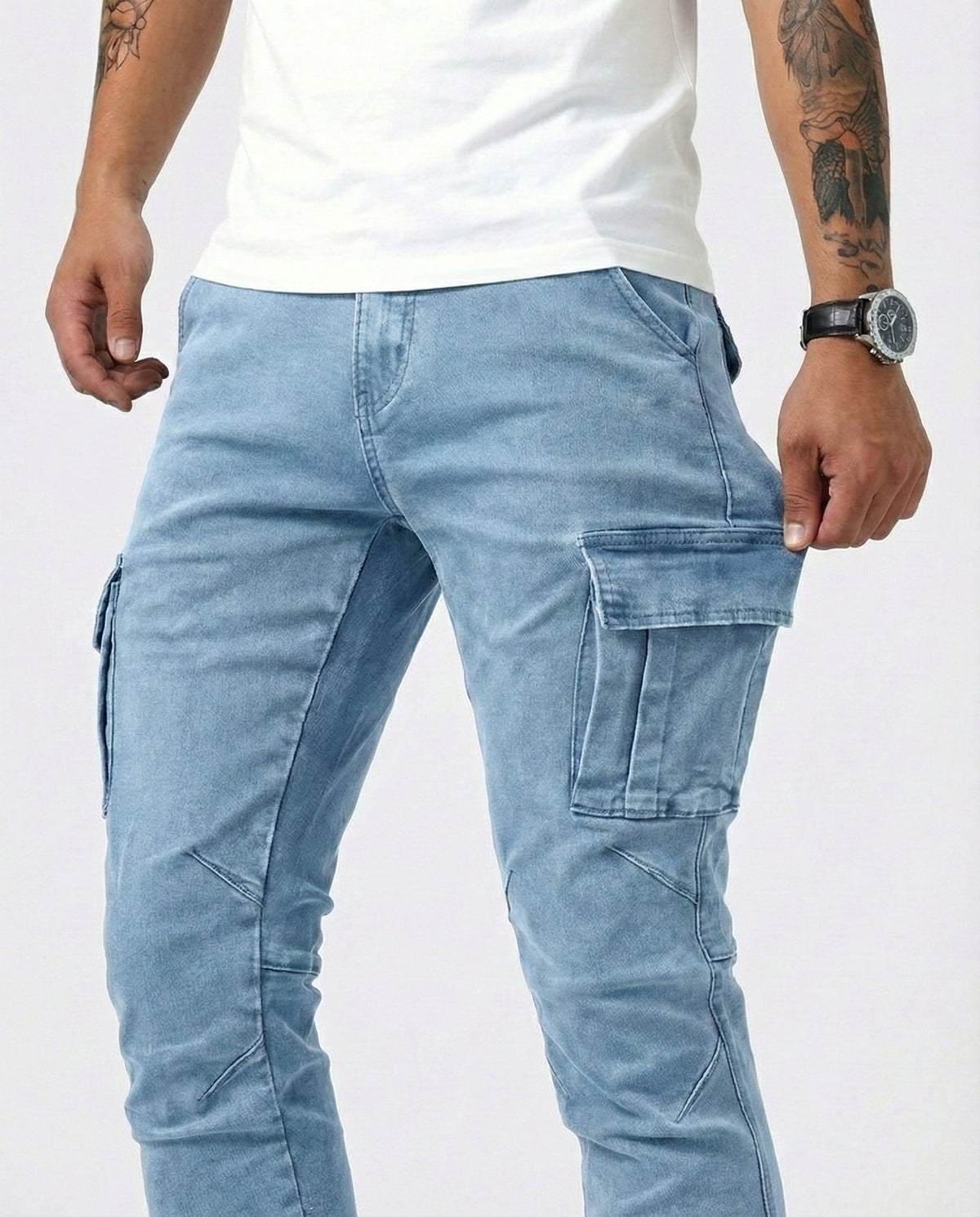 Pantalón Cargo – Marino elástico