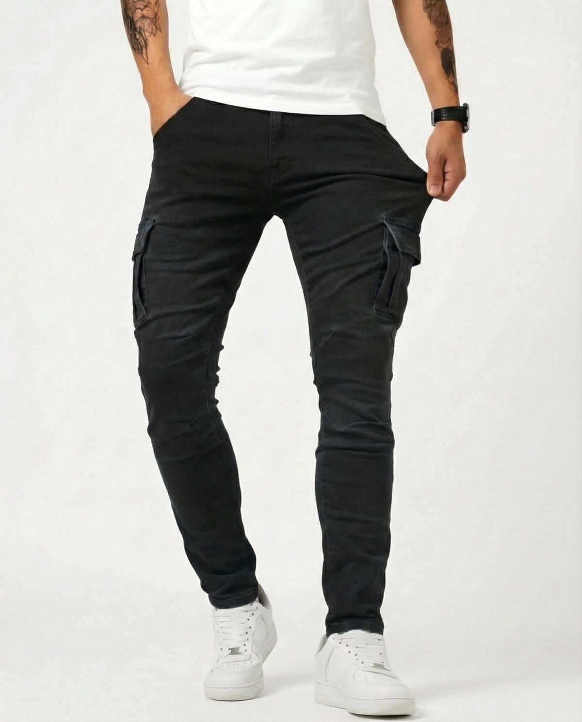 Pantalón Cargo – Marino elástico