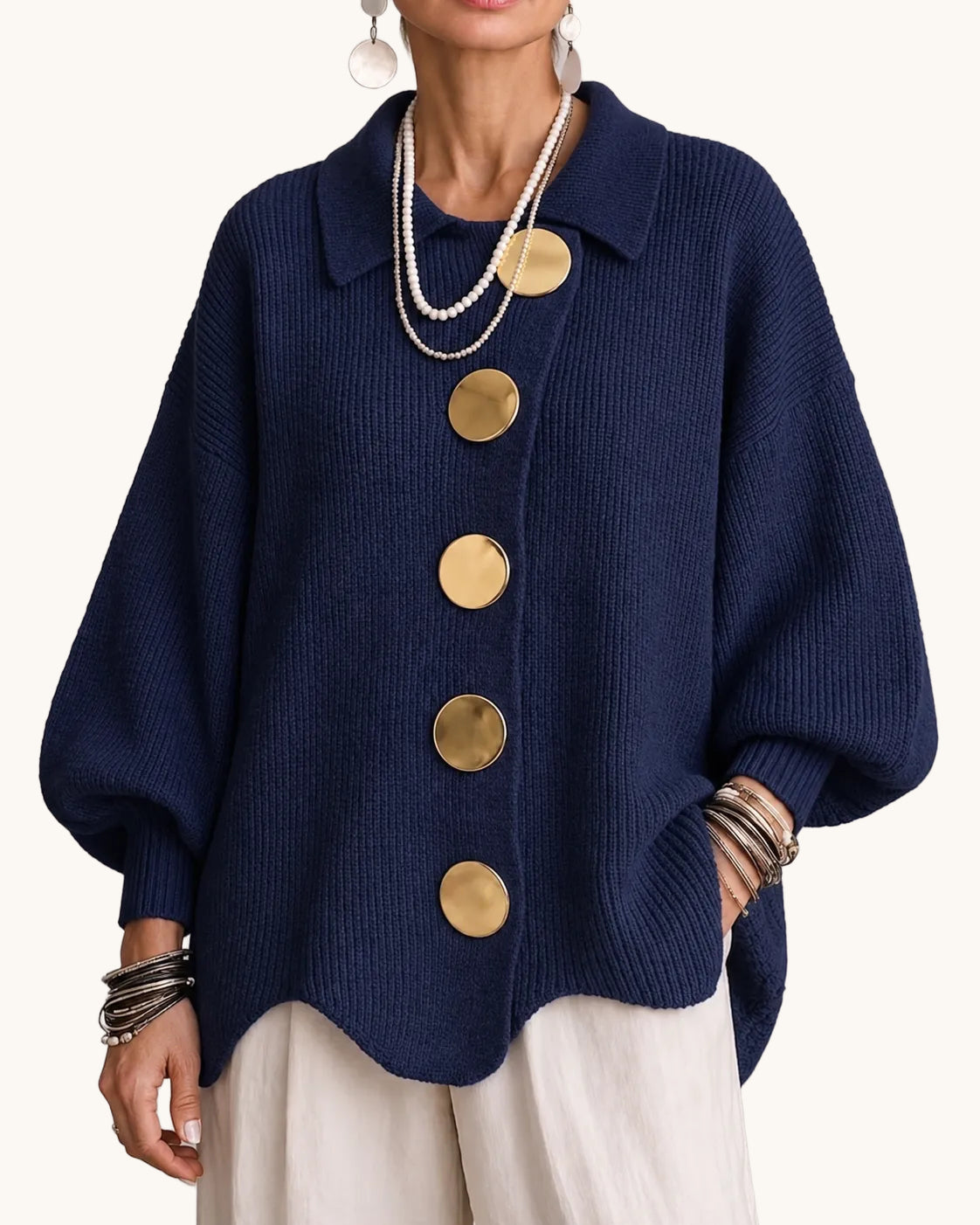 Cárdigan Lana – Oversize con botones