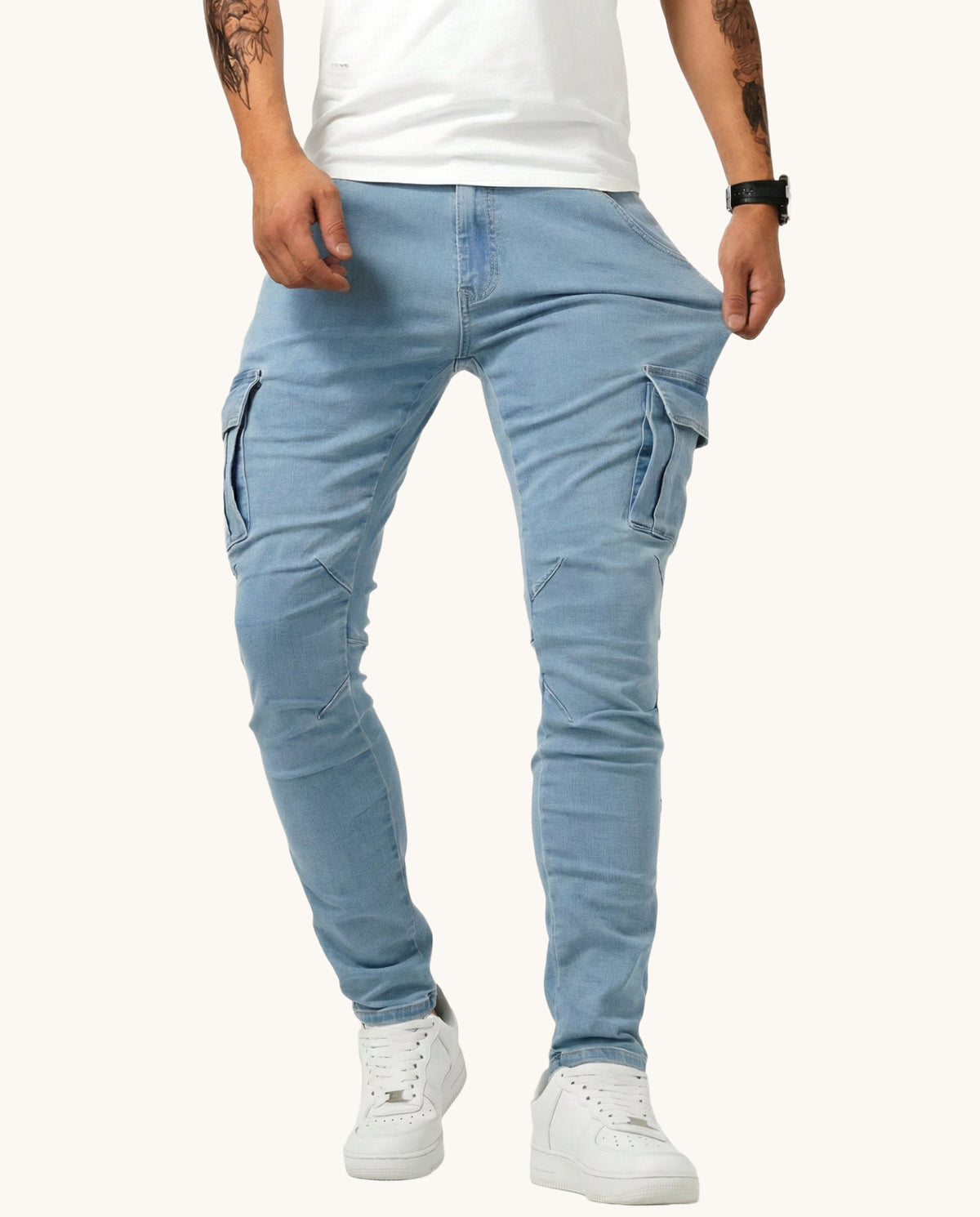 Pantalón Cargo – Marino elástico