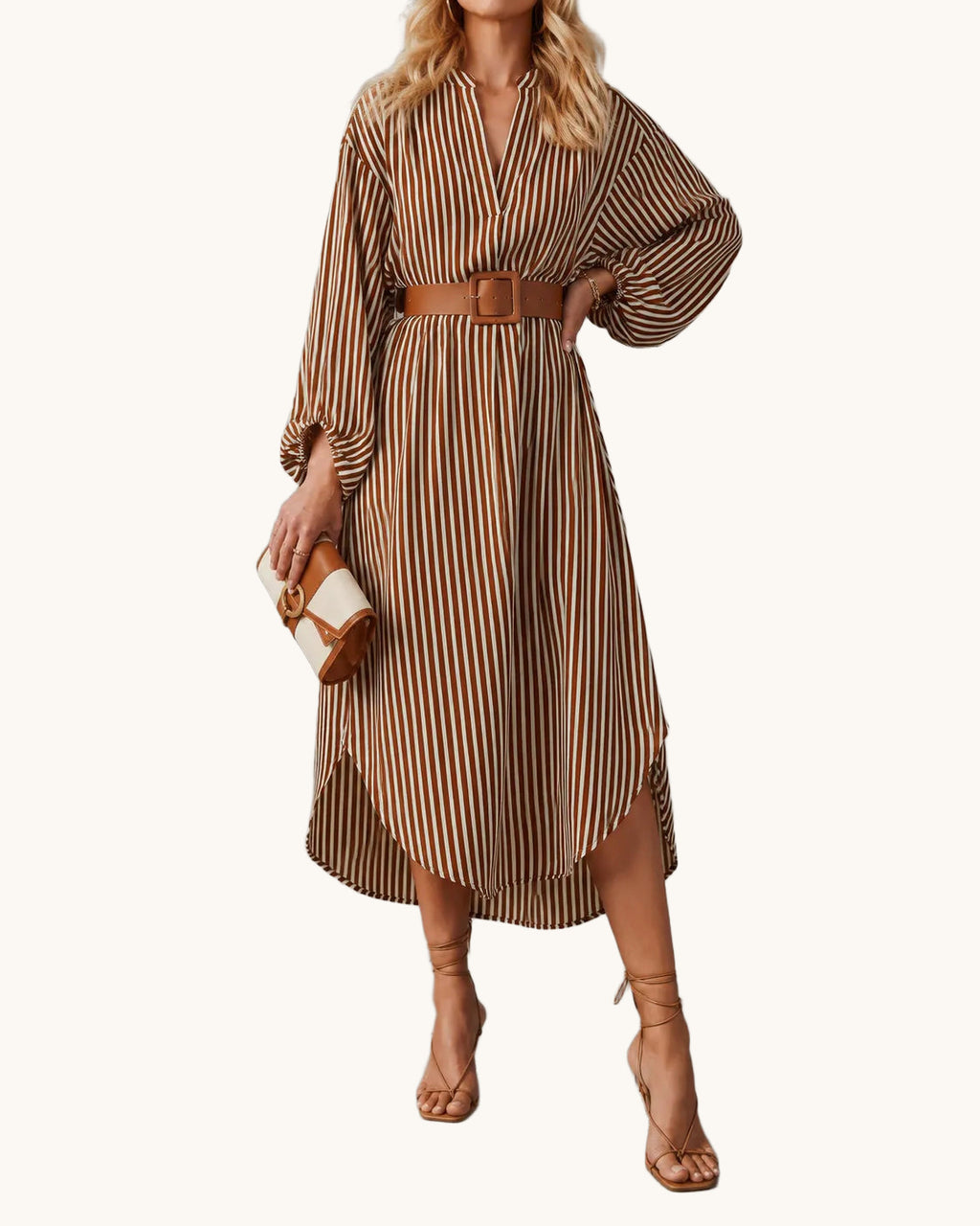 Vestido Nora – Rayas con cinturón