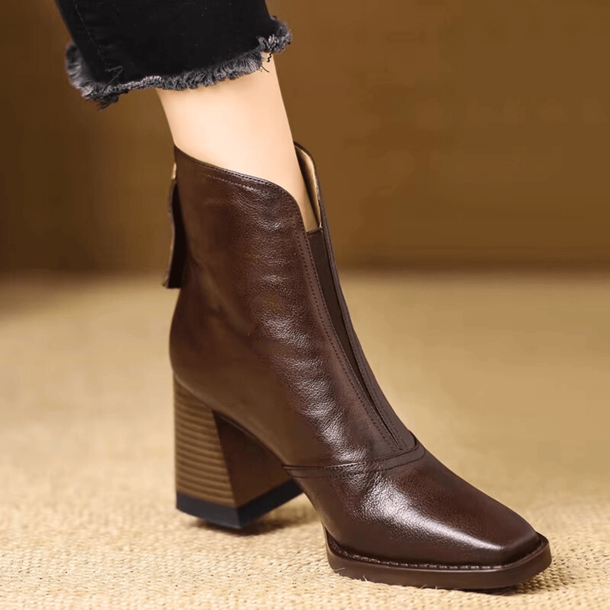 Botines Norina – Tacón medio de piel